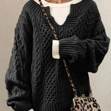 Elegantne kaablkoeline V-kaelusega kampsun igapäevaseks stiiliks