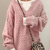 Elegantne kaablkoeline V-kaelusega kampsun igapäevaseks stiiliks