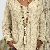 Pehme Kootud Kapuutsiga Kampsun – Mugav ja Nauditav Igapäevastiil