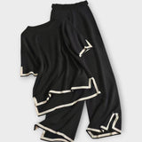 Lühikeste varrukatega kootud komplekt laia lõikega