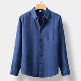 Льняная рубашка с длинными рукавами "Старые деньги"