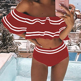 Õlgadeta Volangidega Bikiinikomplekt – Suvine Elegants