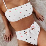 Romantiline Roosa Südameprint Bikiinikomplekt