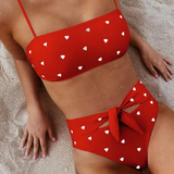 Romantiline Roosa Südameprint Bikiinikomplekt