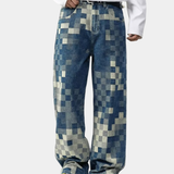 Meeste Pixel Efektiga Denim Jean