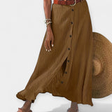 Läbipaistev midi seelik rebitud detailiga